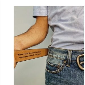 NWT Mens Black Belt Size M approx 44” on the leather part